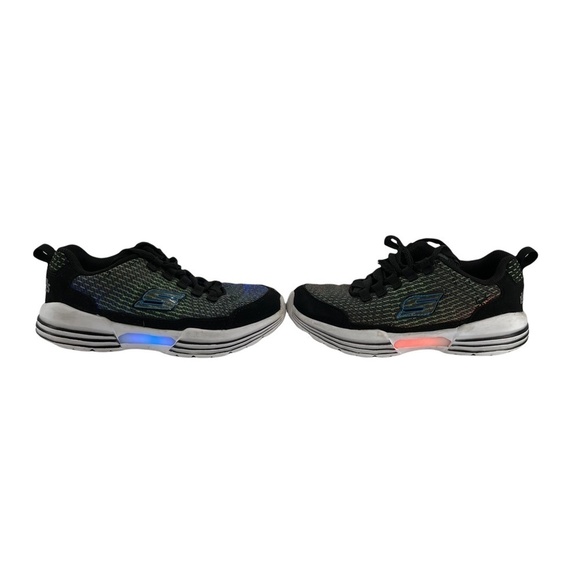 Skechers Black Luminators Light Up Lace Up Sneakers Size 13 Toddler - Picture 3 of 11